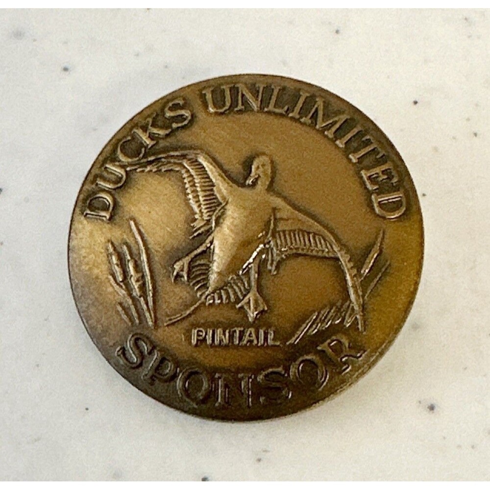 Ducks's Unlimited Sponsor Pintail Larry Toschik Design Lapel Pin‎ 1985 Patina ￼